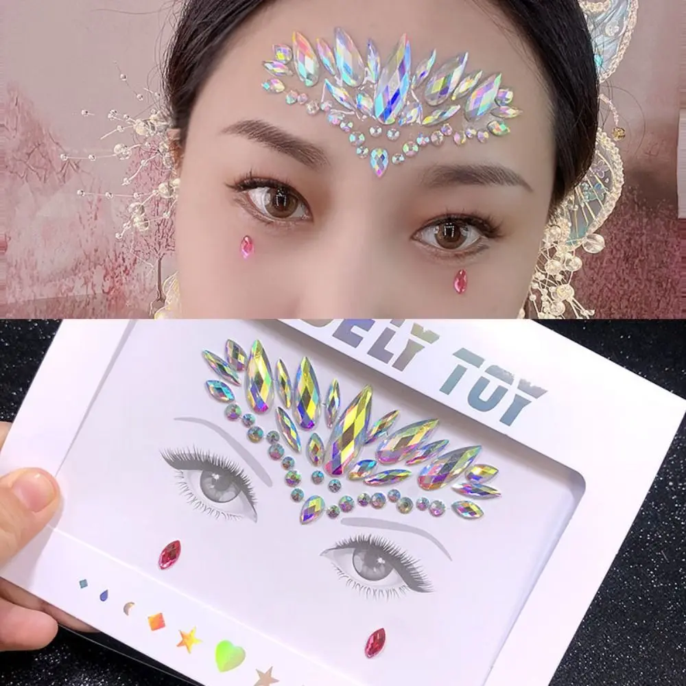 

3D Face Jewelry Love Stickers Face Body Rhinestones Sticker Star Eye Makeup Drill Fake Tattoo Party Festival Makeup