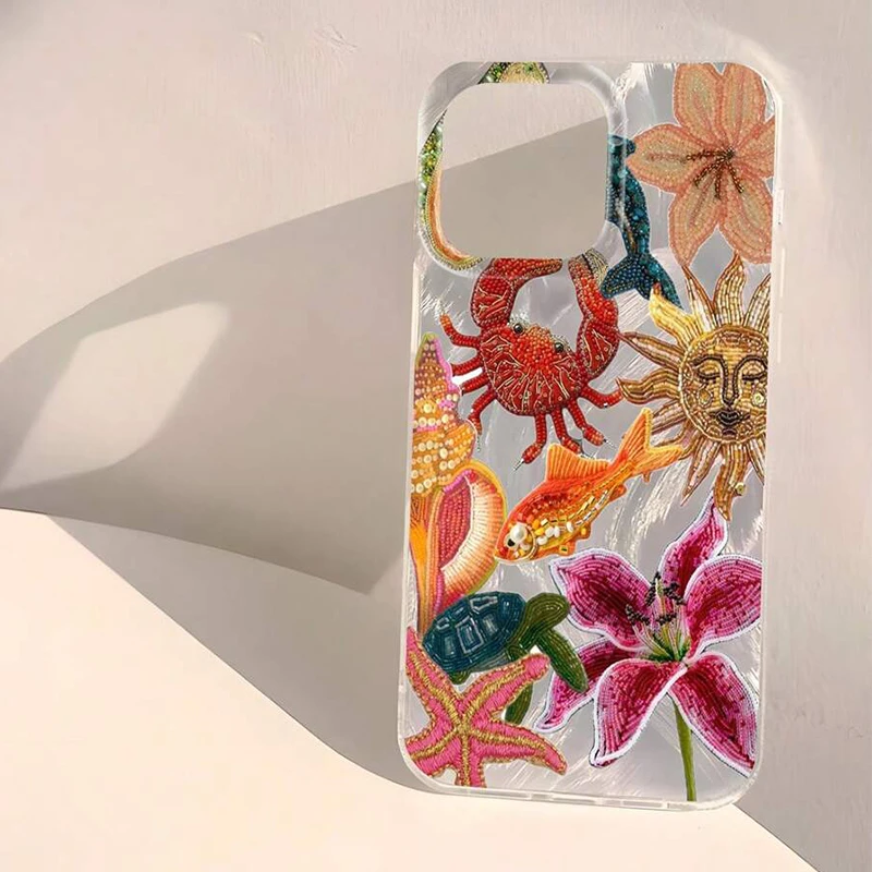 Heart-Shaped Stars & Floral Patterns Phone Case Cover