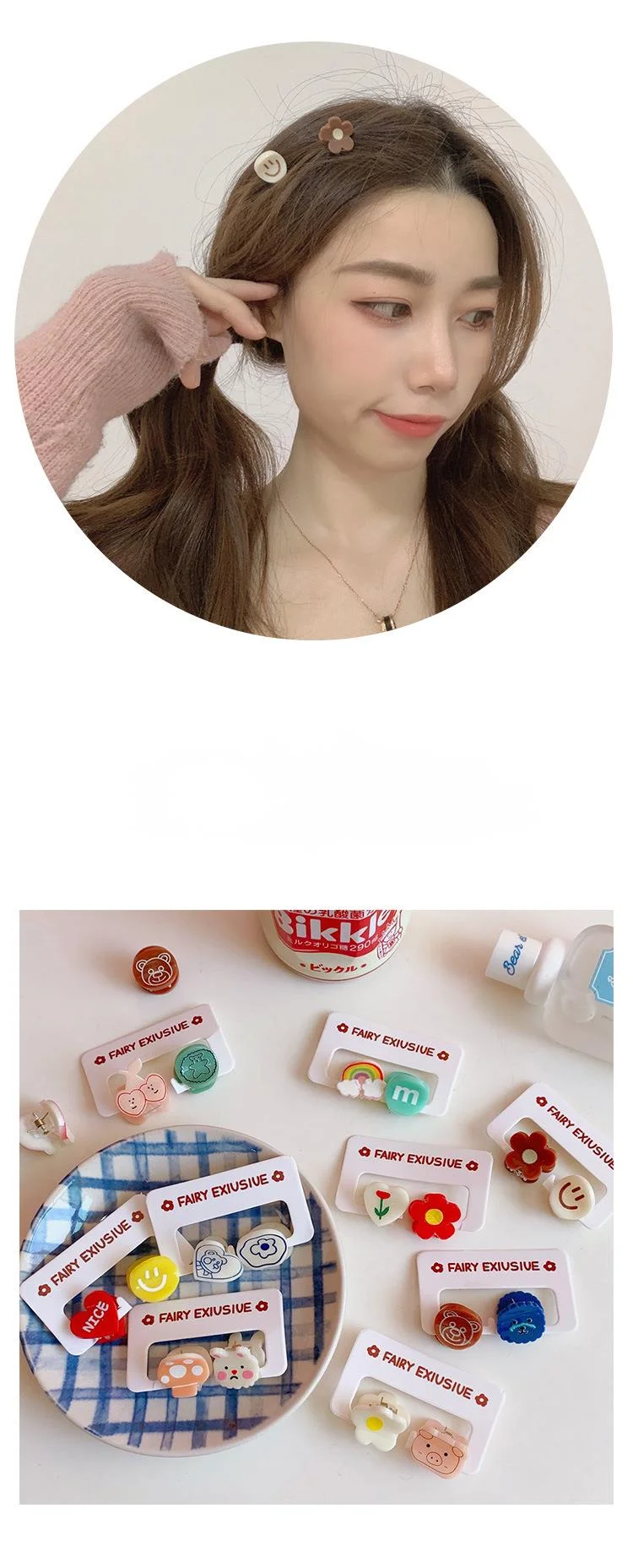 2 accessoires pour cheveux couleur bonbon mignon mini pinces à cheveux dessin animé ours frange pince cheveux restes pince accessoires pour étudiants_voghion.com