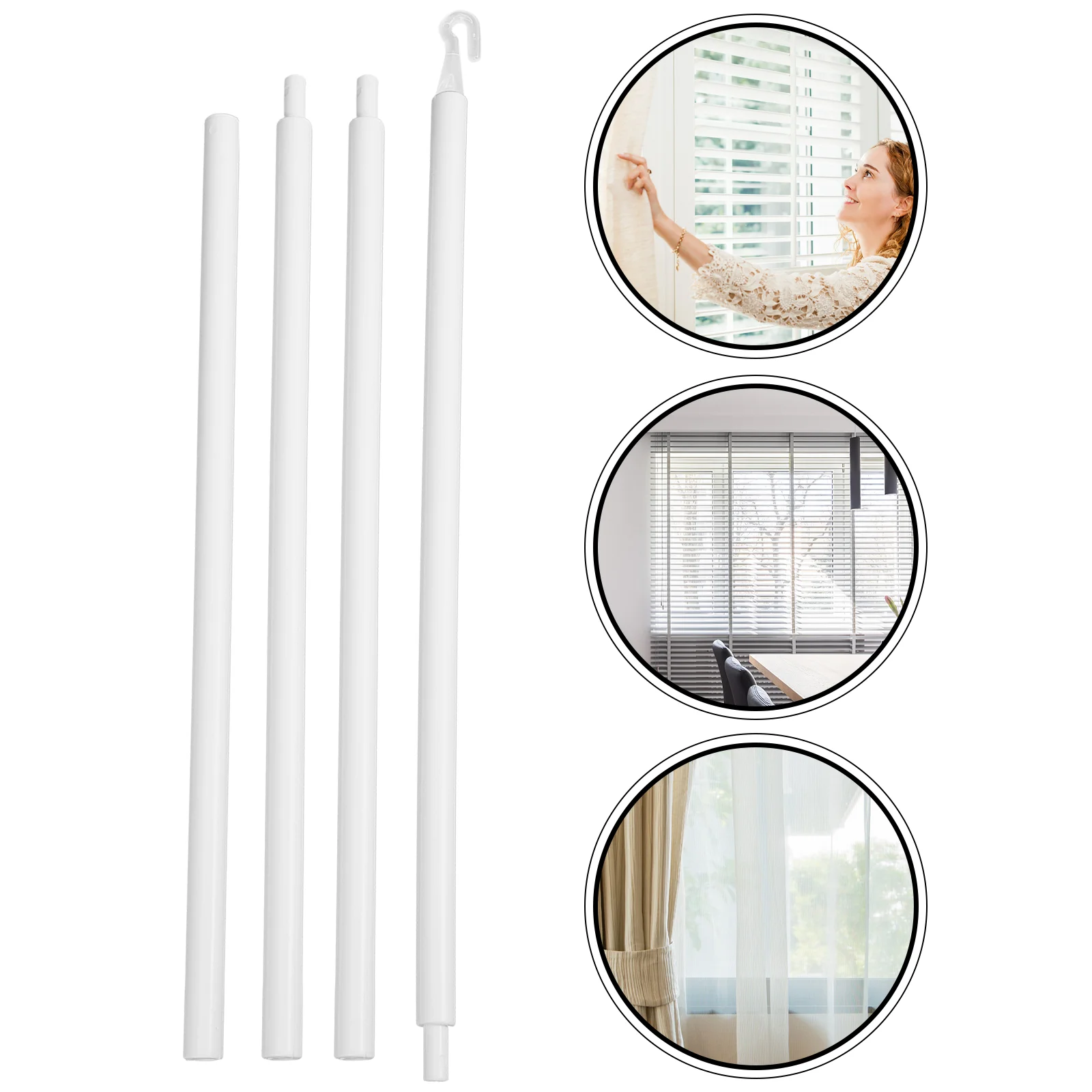 117CM Blind Stick Hook for Curtains Drapery Pull Rod Plastic Replacement Hooks Easy Assembly Window Blinds Accessories 5