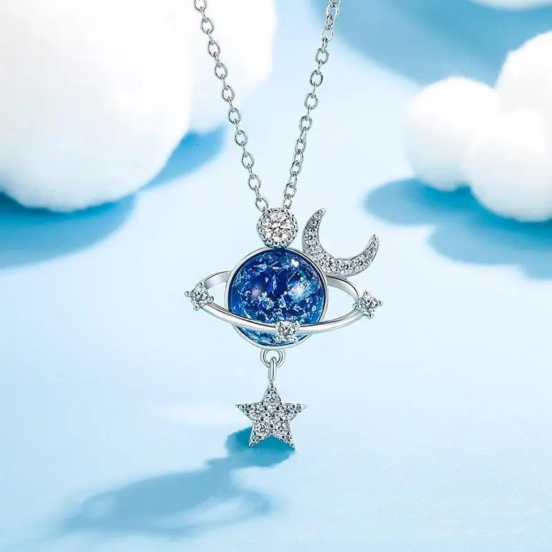 【購入証明書付き】STAR JEWELRY GIRL ⭐︎SMILING MOON Amazon.com: WTYIM Moon and Star Necklace for Women, 1CT