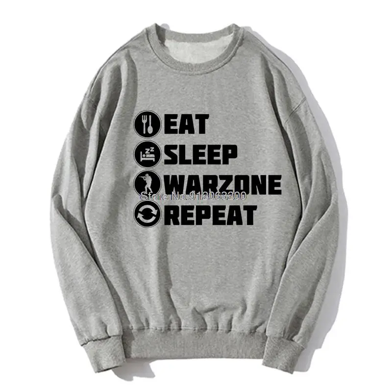 Call Of Duty Eat Sleep Warzone Repeat Hoodie Woman Men O-neck