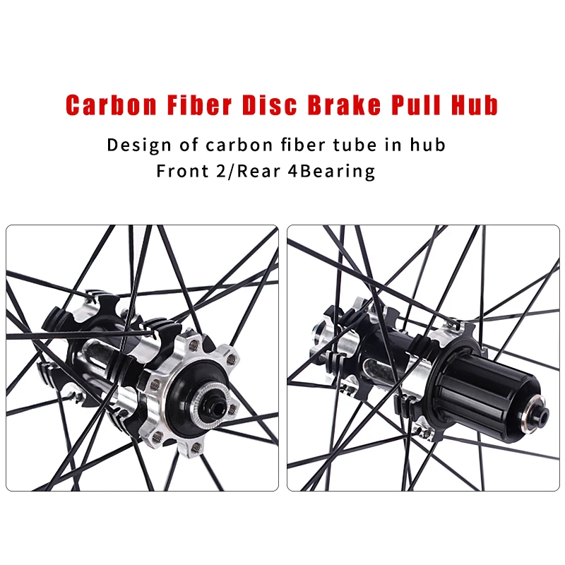 ROCKBAO 26/27.5/29" Wheelset Carbon Hub MTB Disc Brake 4Bearings Bicycle Wheel Sets Mountain Bike 7-11Speed Thru Axle/QR ﻿