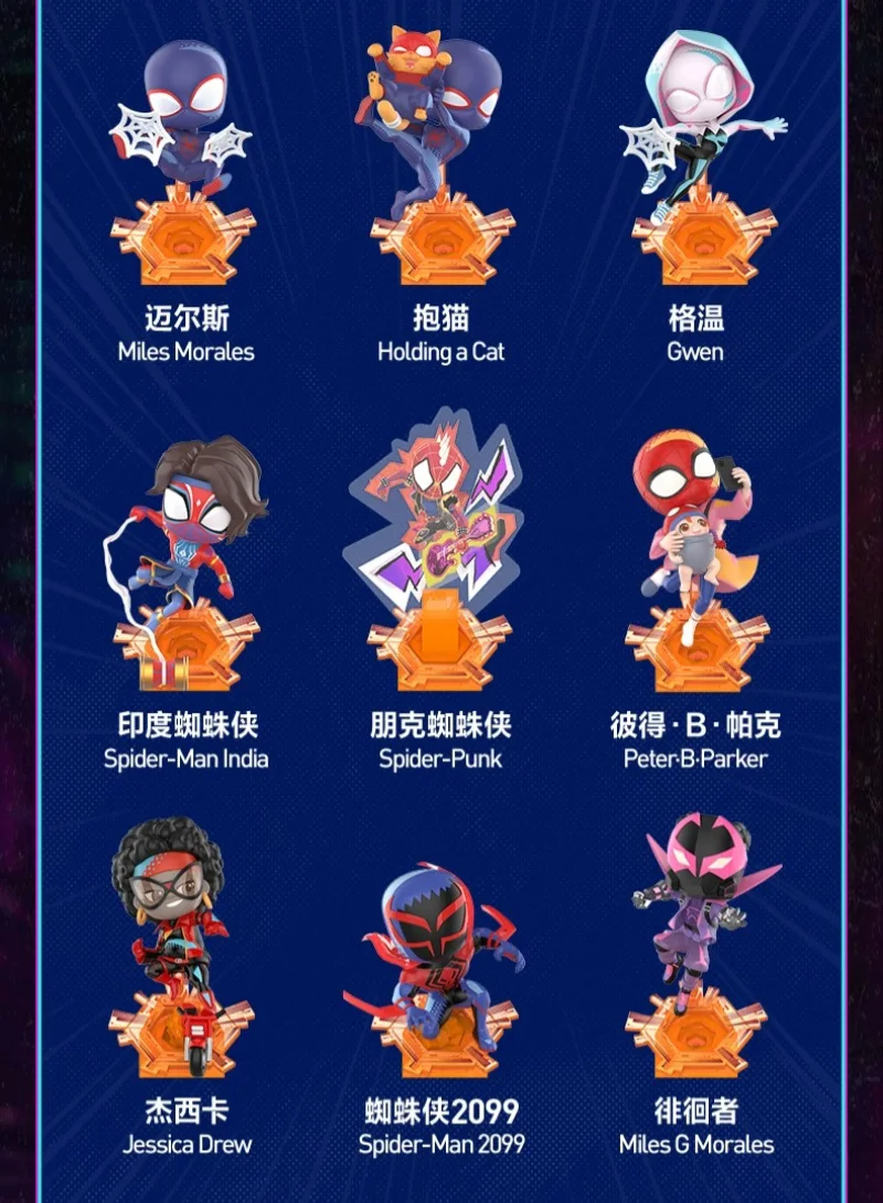 thumbnail image 1 of Genuine Pop Mart Marvel Spider Man Across The Spiderse Series Blind Box Mystery Box Anime Figure Decoration Collection Gift, 1 of 5