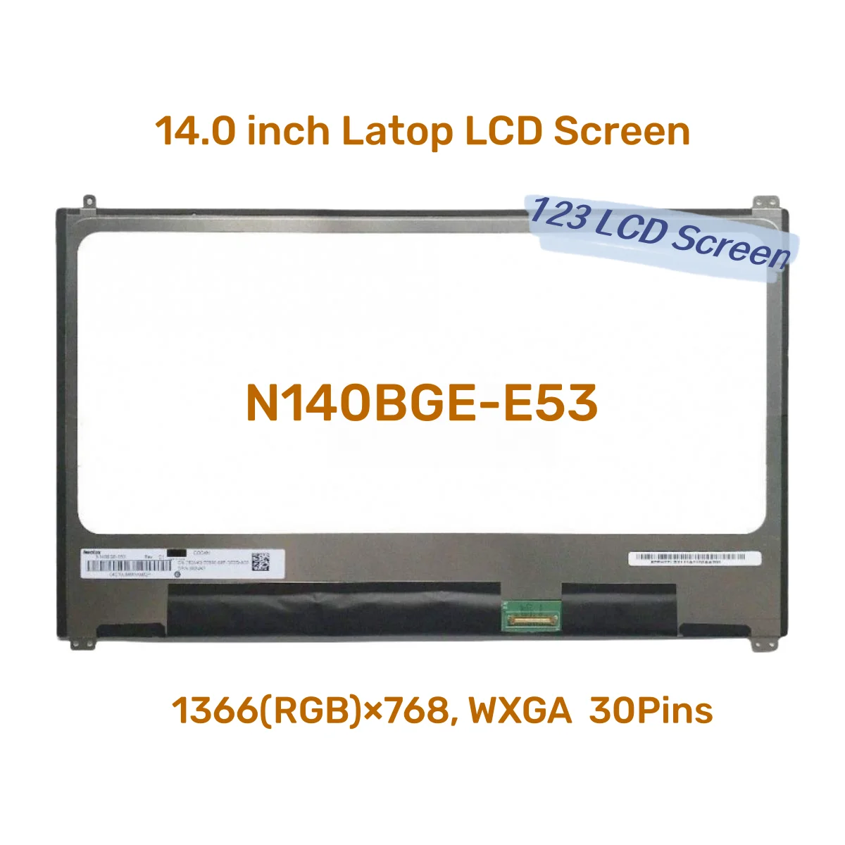 N140BGE-LA2 REV.C1 LCD 14" 1366x768 WXGA HD LED 40pin Slim Display Displej Chi Mei - Foto 3