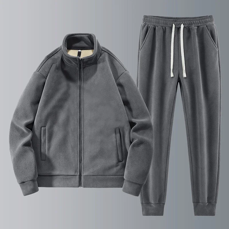 Men's Winter New Polar Fleece ComfortableThickened Warm Suit  Casual Set