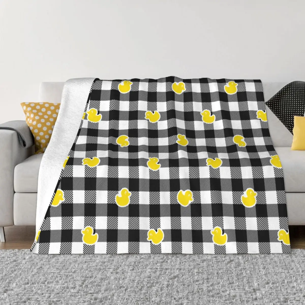 

Yellow Duck Animal Blankets Fleece Spring Autumn Plaid Portable Super Warm Throw Blanket for Home Travel Bedspread