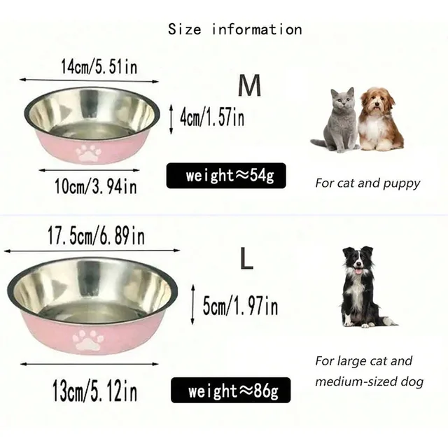 Cat bowl stainless steel dog basin new printed pet supplies dog bowl silicone bottom non-slip pet drinking water feeding bowl 6