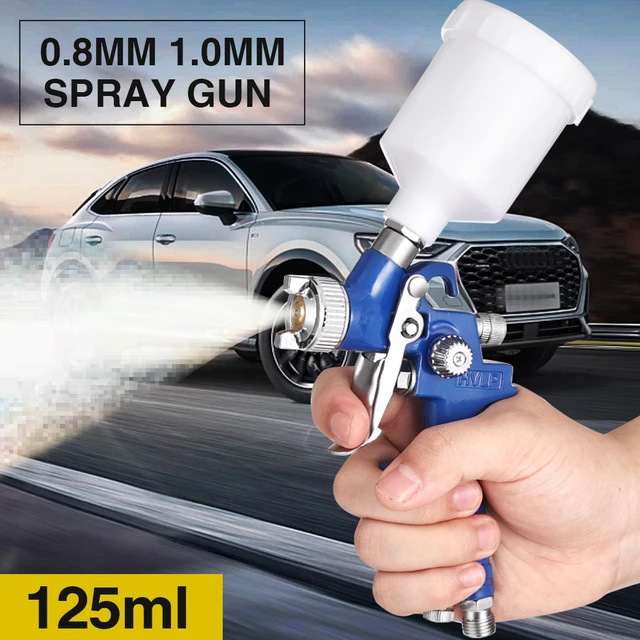 Mini Spray Gun Gravity Feed HVLP Touch Up Gun 0.8mm Nozzle 125ml Pot