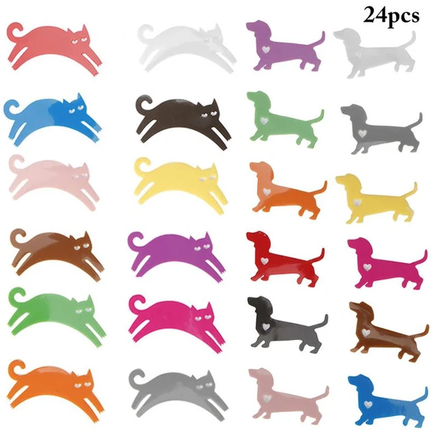 12pcs glass cat charms glasses markers silicone drinking washable  identifiers buddies- Glass Cup Marker Creative Cat Shaped - AliExpress