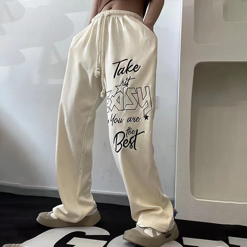 

Vintage Hippie Baggy Pants Women Streetwear Y2k Sweatpants Female Joggers Harajuku Straight Leg Trousers Korean Style Fashion