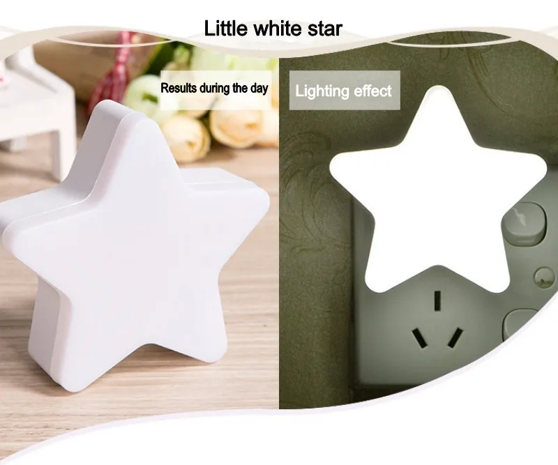 LED Intelligent Light Control Star Night Lights Socket Lamp US/EU Plug-in Light For Children's Bedroom Hallway Stairs Lighting battery night light Night Lights