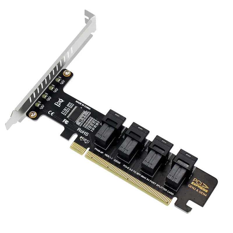 Ngff Pci-E Da 16X A 4 Porte U.2 Scheda Di Espansione Divisa Nvme Sff-8639/8643 Adattatore Ssd Nvme Pcie Per Scheda Madre Ssd