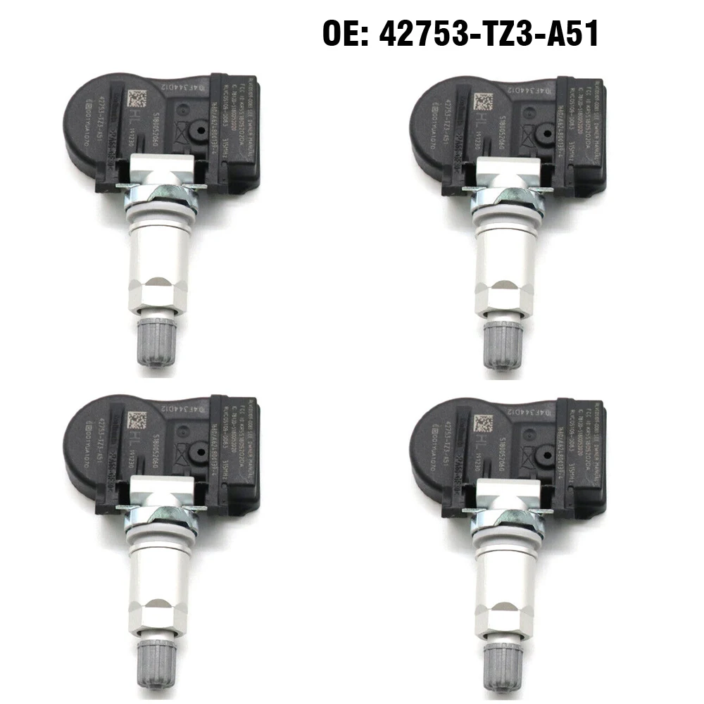 

4pcs Car TPMS Sensor Tire Pressure Sensor Monitoring System 42753-TZ3-A51 for Honda Acura ILX MDX RDX TLX 2015 2016 2017 2018