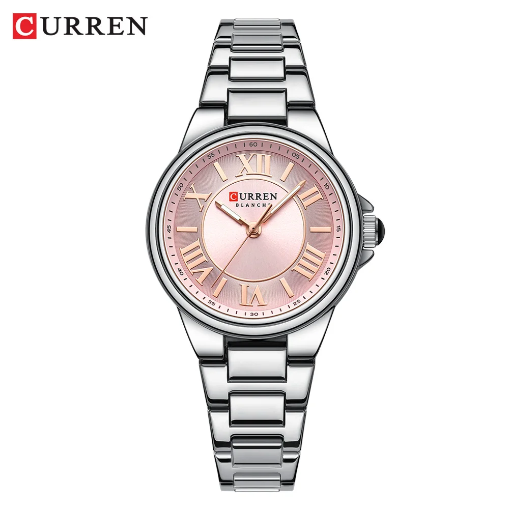 CURREN Romantic Charm Women's Wristwatches Fashion Design Thin Quartz Watch with Luminous Hands Stainless Steel Bracelet 3