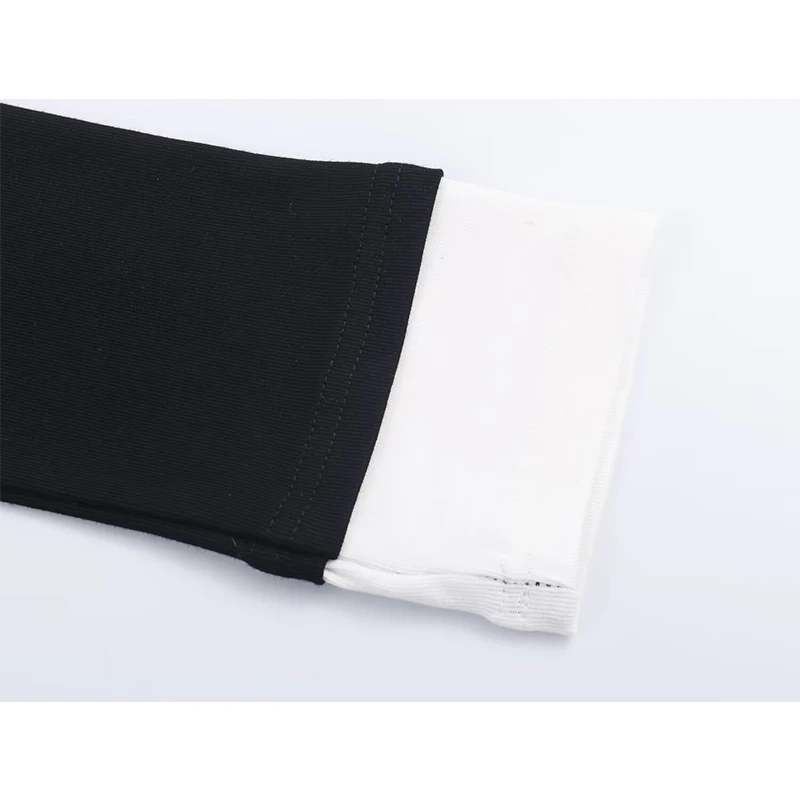 Women's Simple Style T-Shirts Spring Fashion Contrasting Colors Short T Shirts for Women Streetwear Long Sleeve Casual Tops