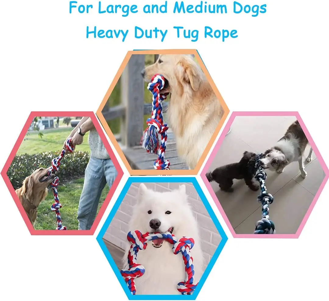 Dog Bite Rope Toys Pet Grind Tooth Toys Cotton Rope Material Harmless Dogs Tooth Cleaning Toys Pet Dog Rope Toys 4