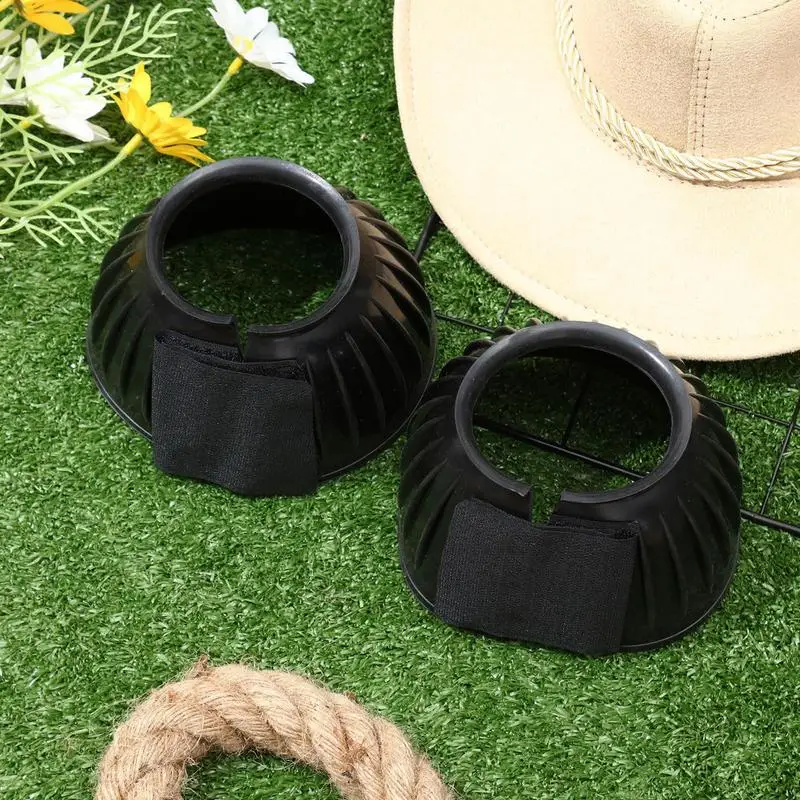 Rubber Bell Boots Rubber Overreach Horse Boots 2pcs Soft Equine Boots Protective Gear Accessories For Training Equipment 2
