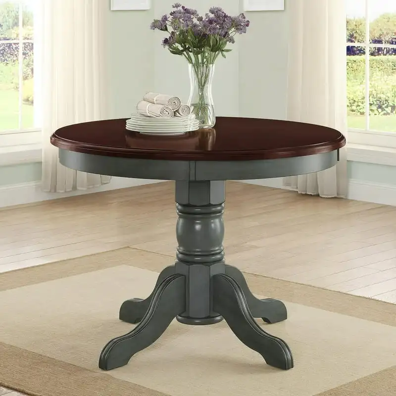 

Gardens Place Dining Table, Blue & Mocha End table for bedroom Small coffee table Mesas Table top Small end table Tea table