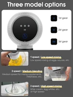 USB Rechargeable Electric Hand Blender Wireless Portable Hand Whisk Rechargeable 3-Speed And 2 Whisk For Baking Whisk Milk Cream 4