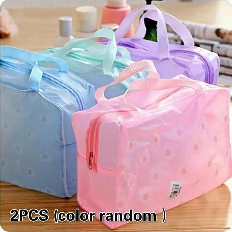 Easy To Carry Solid Color Fashion Travel Storage Bag For Cosmetics Makeup Travel Suitable Household Clothe Storage Bag Supplies