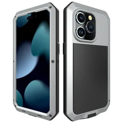 Heavy Duty Metal Shockproof Armor Protective Phone Case - 360° Full Body Protection - 8Plus or 7Plus (Silver)