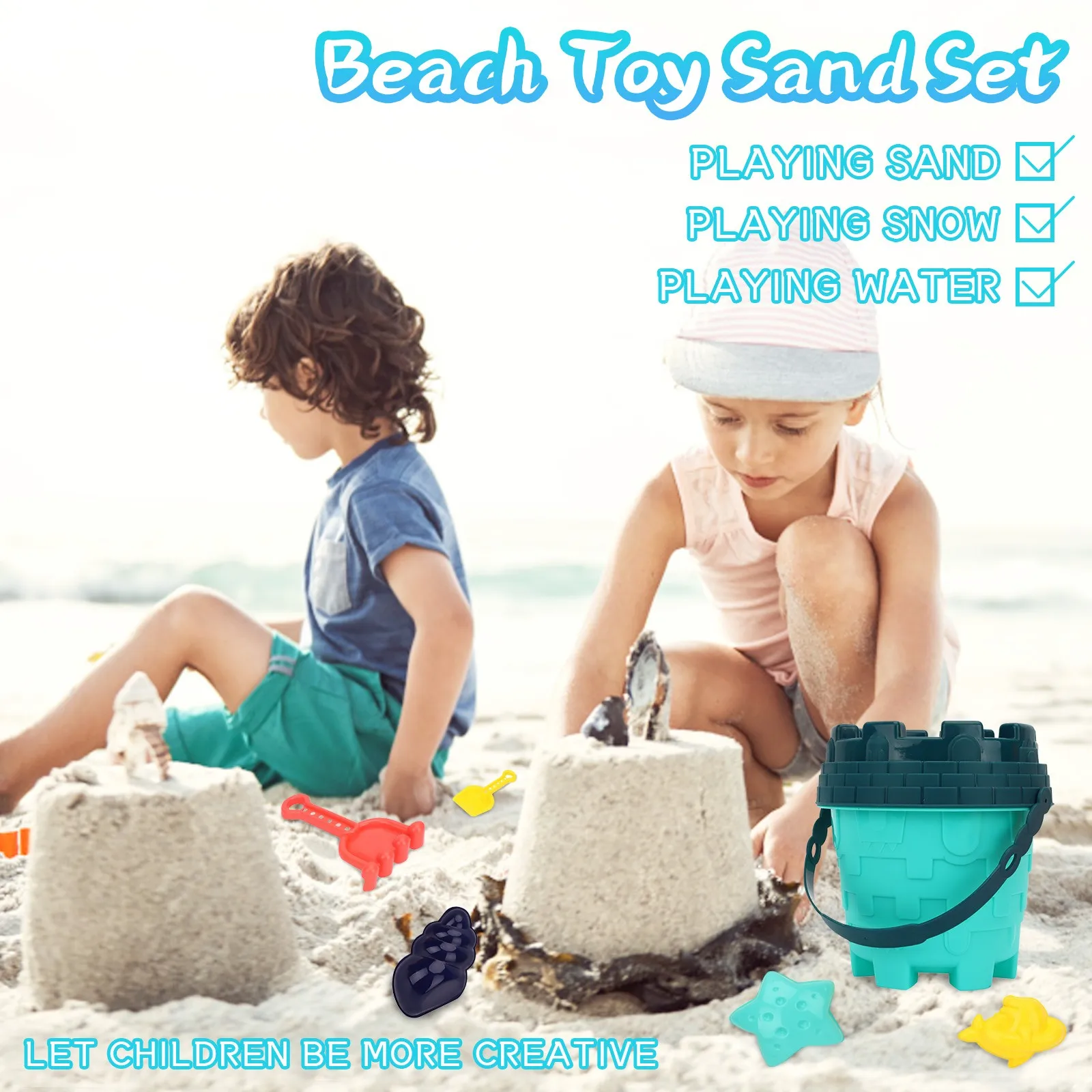 Beach Toys Sand Set Sand Play Toys Boys And Girls Summer Outdoor Early Education Beach Sandbox for Toddlers Girl