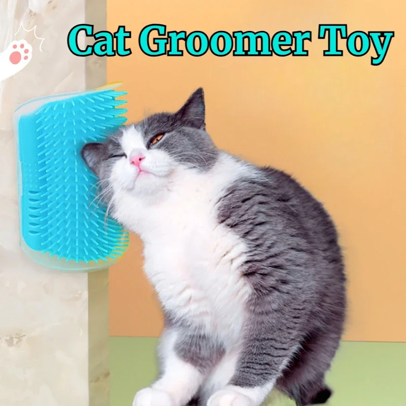 

2pcs Cat Scratcher Massager Pet Toy Self Groomer with Catnip Corner Scrape Brush Remove Hair Comb Grooming Toy Care Cat Supplies