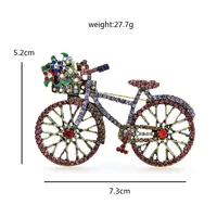 Wuli&baby Shining Bicycle Brooches For Women Unisex 2-color Beautiful Taking Flowers Bike Brooch Pins Gifts 3