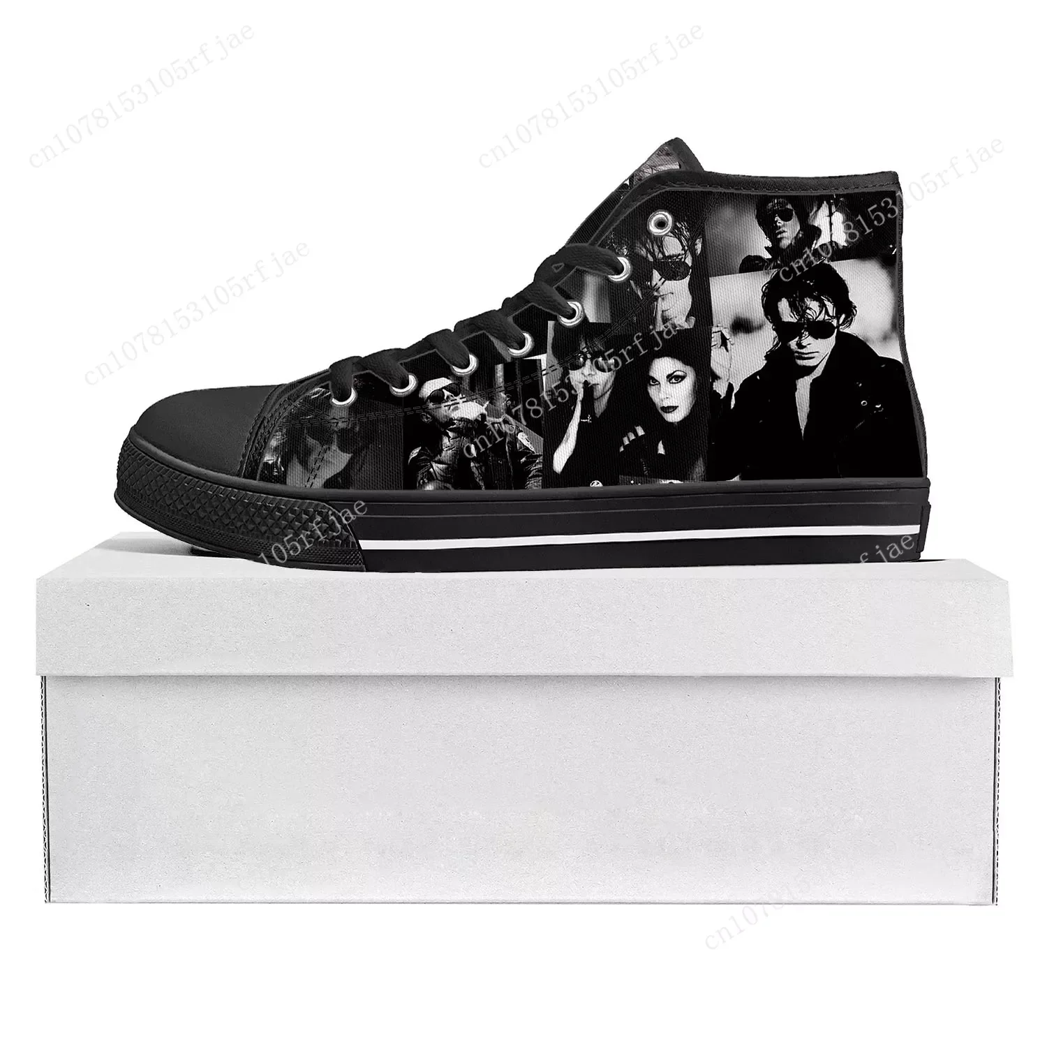 Andrew Eldritch Mercy Music Rock Band High Top High Quality Sneakers Mens Womens Teenager Canvas Sneaker Couple Shoe Custom Shoe