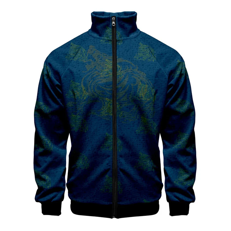thumbnail image 1 of Chaqueta con estampado 3D de Kirin, mito chino, para hombre, abrigo con estampado de animales de gran tamaño, estilo urbano, para primavera y otoño, chaquetas con cremallera, 1 of 5