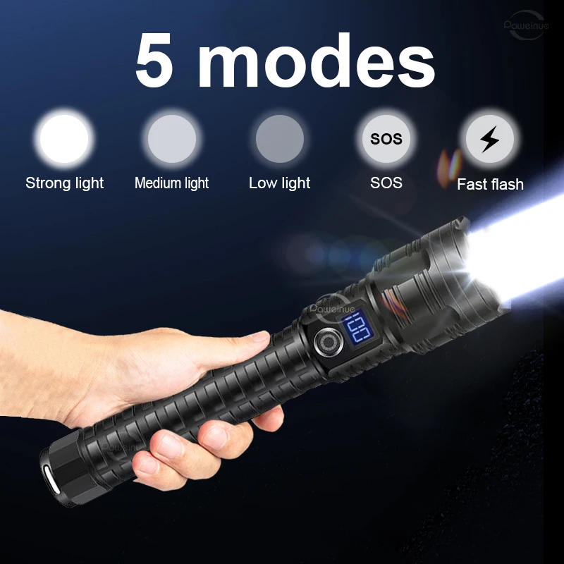 1000000LM Rechargeable Zoom Flashlight 3