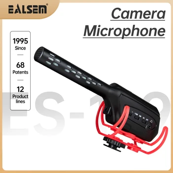EALSEM 119 샷건 마이크 브이로그 팟캐스트 카메라 마이크 카디오이드 픽업, 캐논 니콘 카메라 전화 인터뷰 녹화