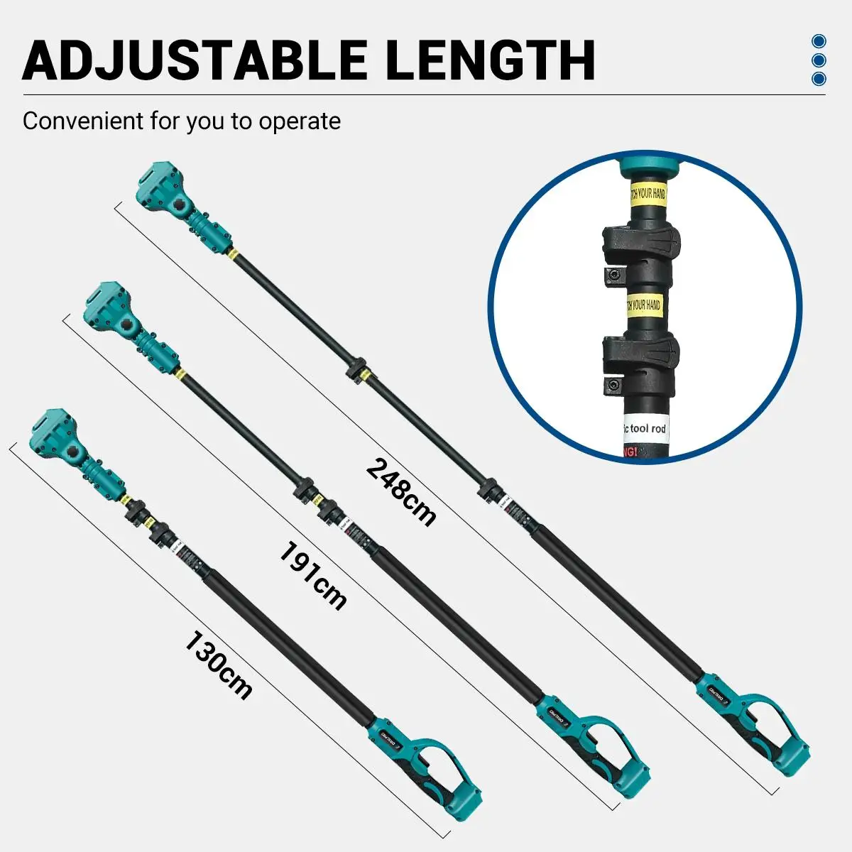 Drillpro 브러시리스 체인톱, 2.5m 익스텐션 폴, 목공 전기톱, 마키타 배터리용 전동 공구 절단, 6 인치, 8 인치