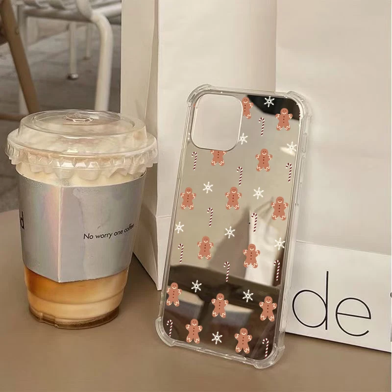 Festive Christmas Biscuit Man Mirror Acrylic Phone Case