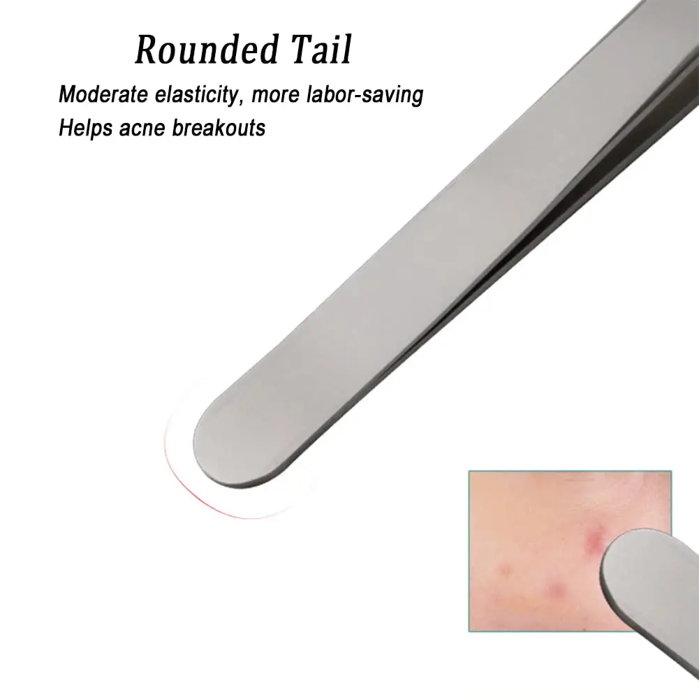 Precision Tweezers Tweezer Tool Pimples Blackhead Tweezers Blackhead Clip Tweezers Cosmetic Tool Professional Ultra-fine No. 5 Acne Blackhead Removal Tweezers Beauty Salon Pimples Needles Deep Cleaner Clip Face Skin Care Tool