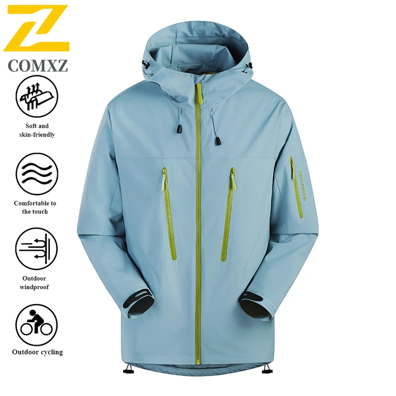 EIAO Spring Lightweight Windbreaker Jacket Multifunctional Fully Taped Seam Waterproof Windproof Outdoor Hiking Camping Fishing