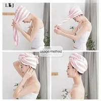 Microfiber Strong Hair Towel Wrap Fast Dry Hair Towel Super Absorbent Microfiber Coral Velvet Hair-Drying Towel Quick Dry-Hair 2