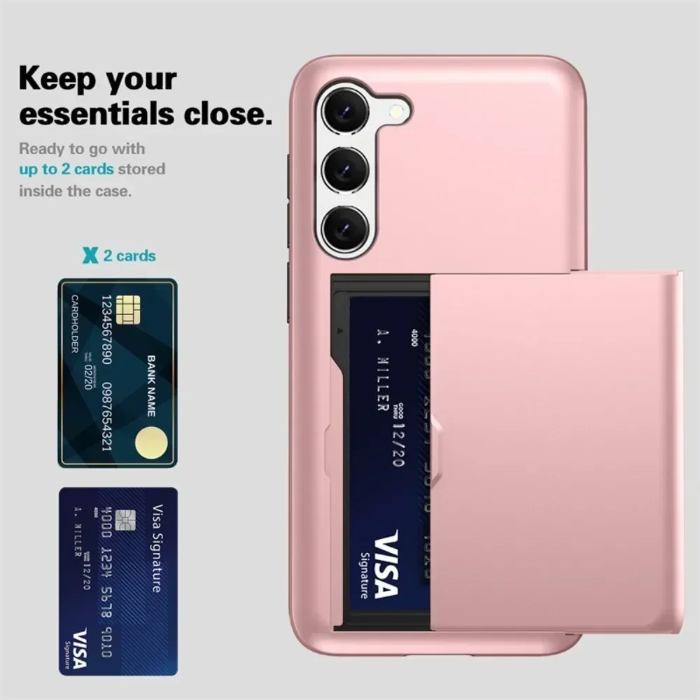 Universal Shockproof Wallet Case with Card Holder Slot - Protective Cover