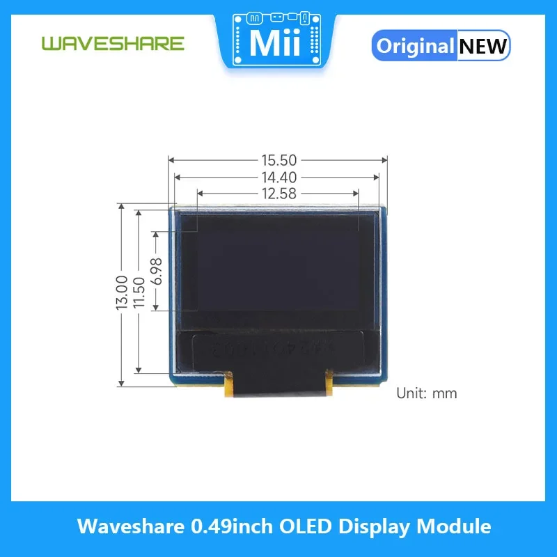 Waveshare OLED ÷ , 64  32 ػ, I2C ,  ÷ ÷, 0.49 ġ