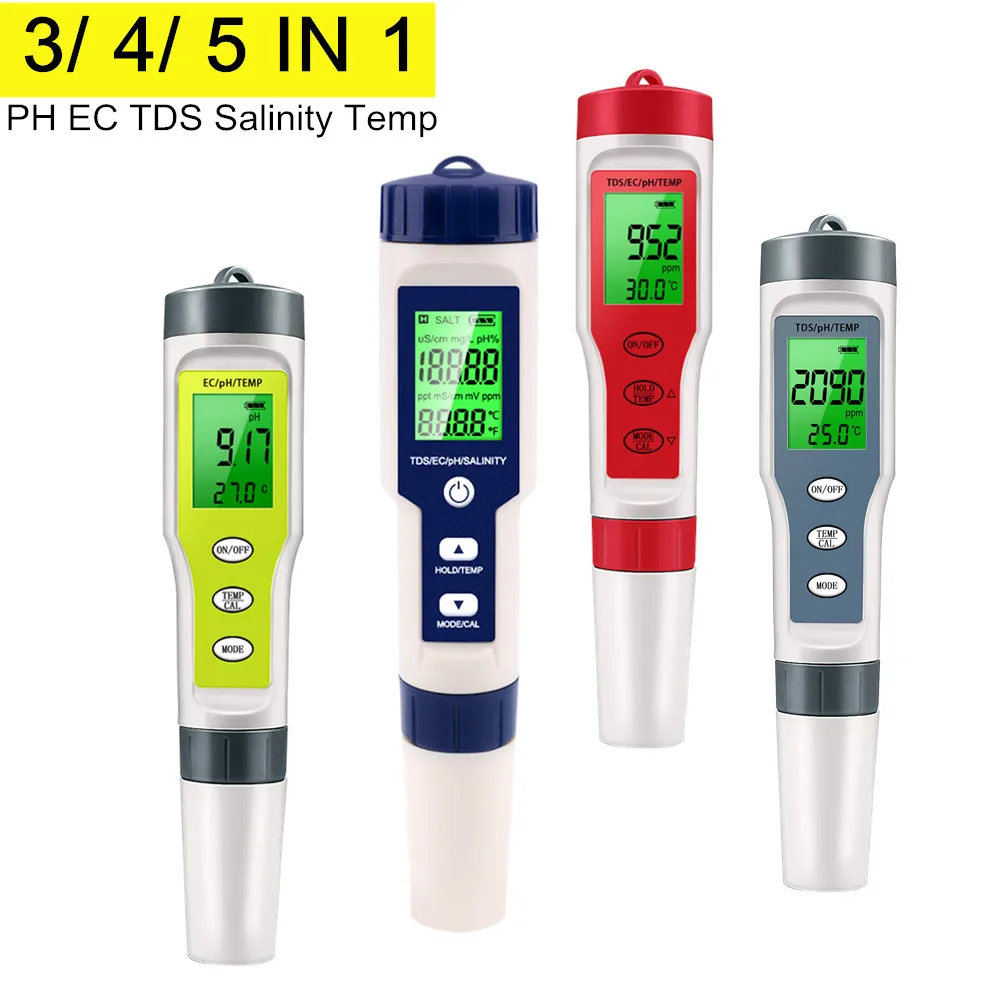 Digital Water Quality Monitor Tester TDS PH Meter PH/TDS/EC/Temperature Meter  for Pools Drinking Water Aquariums 2