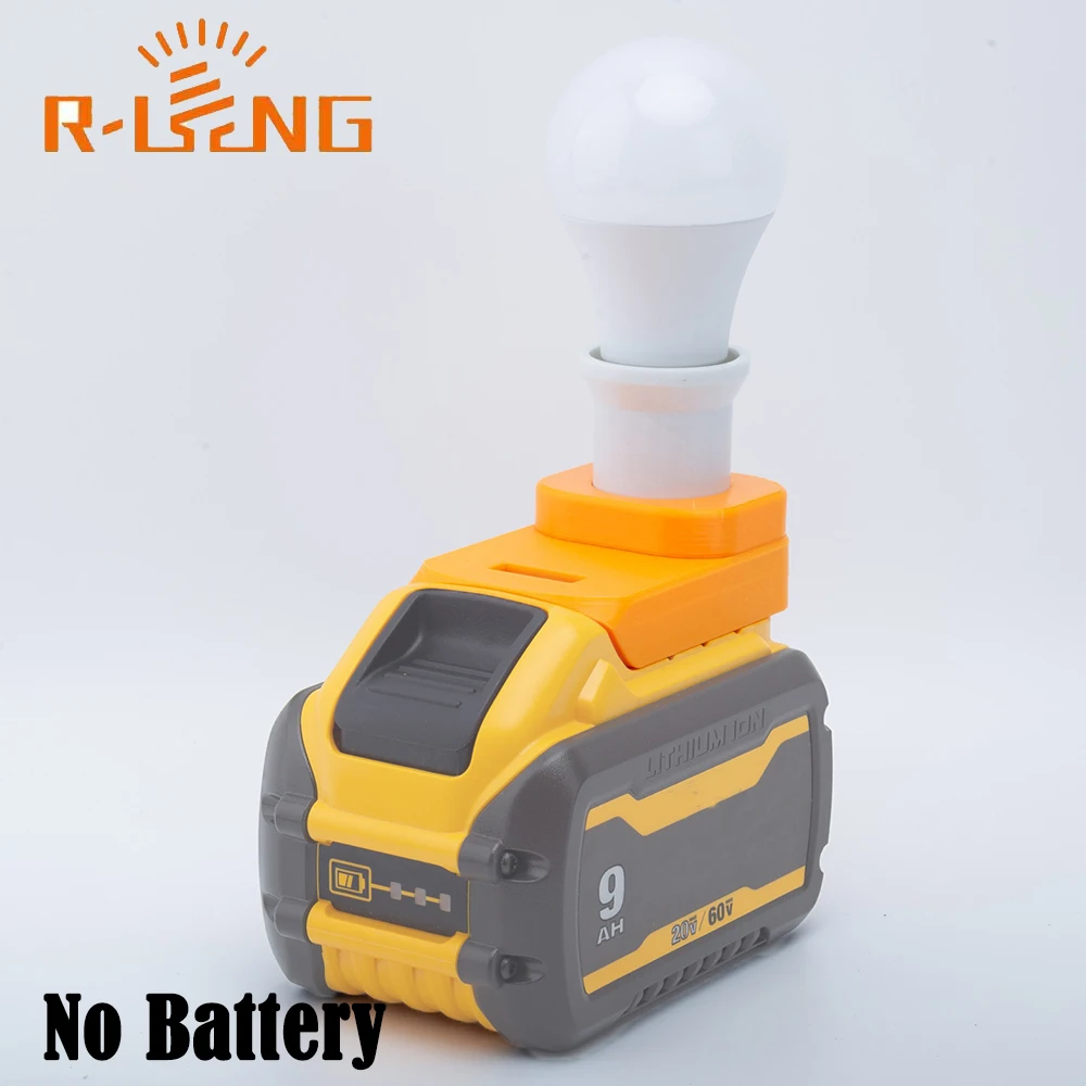 5W LED Bulb E27 Portable for DeWalt 18V Lithium Battery Home Bedroom Christmas Party Decoration(NO Battery ) With portable light bulb