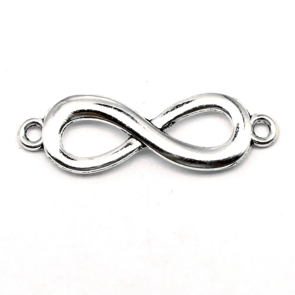 

Infinity Symbols Connector Jewelri Pendant Crafts Accessories Male Jewelry 12x40mm 5pcs Antique Silver Color