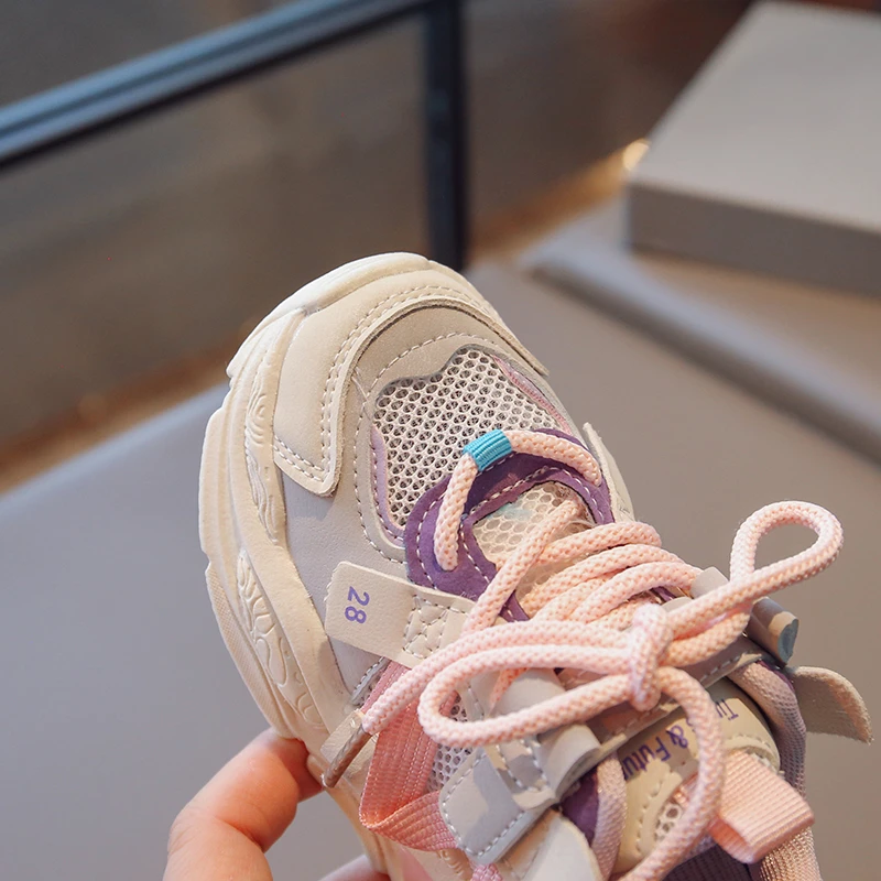 Children Mesh Breathable TPR Casual Sneakers Sport Shoes Toddler Boys Girls Running Shoes Kids Tennis 3-6 Years Chunky Sneakers 5