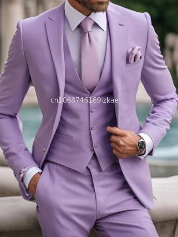 Abiti pezzi viola chiaro per uomo classico formale elegante