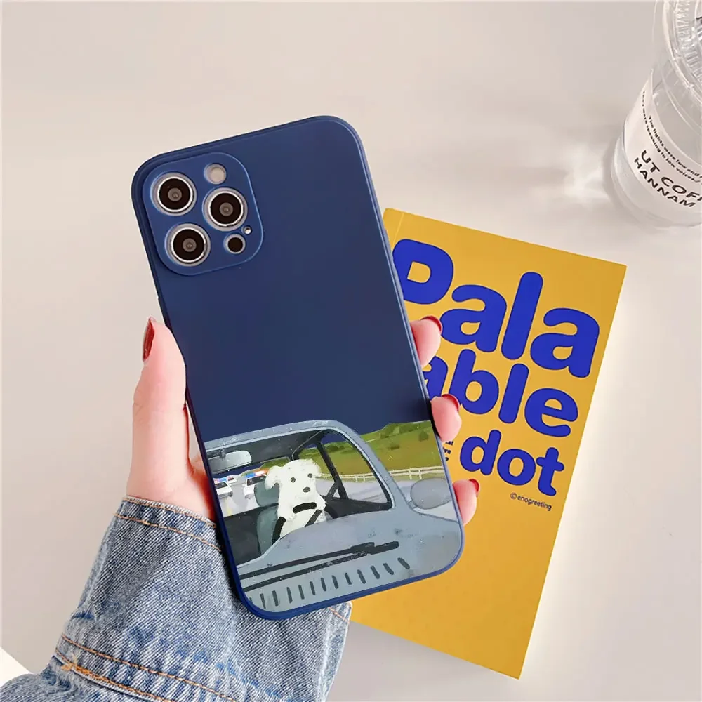 Whimsical Cartoon Couples Dog Phone Case - Soft Silicone Cover