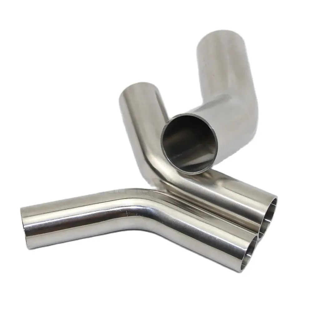 Stainless Steel Tube Steel Pipe Sanitary grade 304 stainless steel 45 degrees lengthened elbow inside and outside polishing automatic welding 1.5/2.0mm