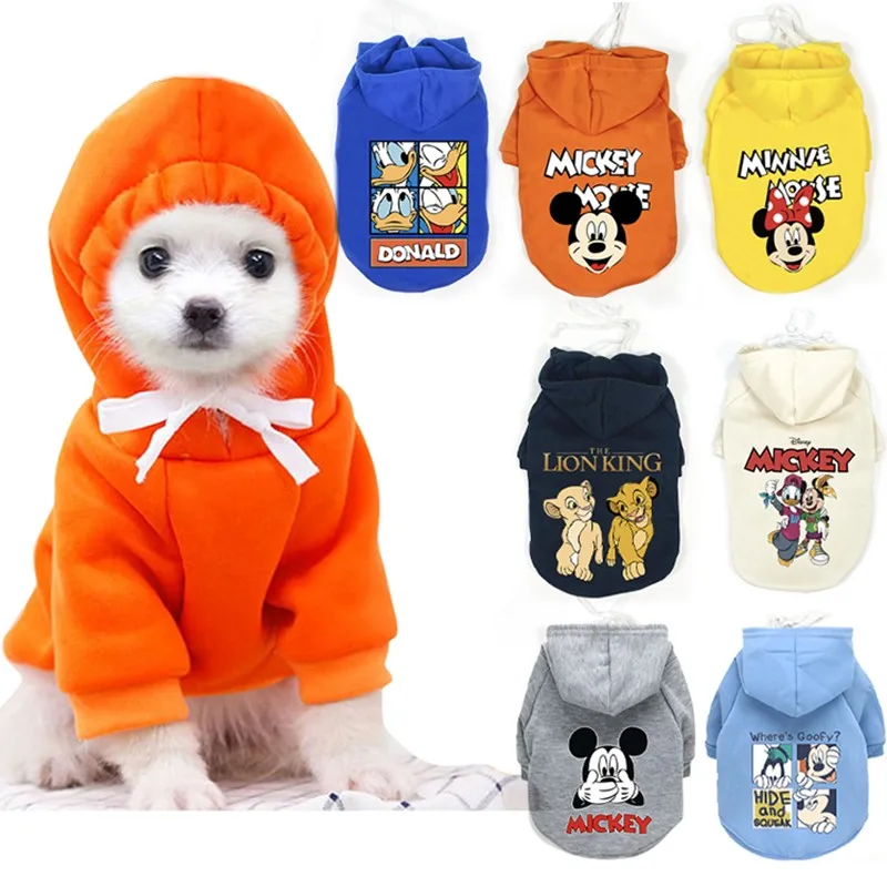 DisneyCutePetDogsHoodiesDrawstringDogClothesMickeyWinterWarm