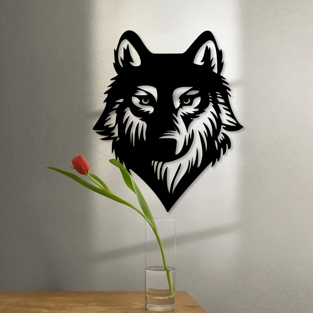 

1pc Wolf Head Iron Indoor Outdoor Crafts,Great For Living Room Bedroom, Outdoor Wall Decoration, Interior Decoration