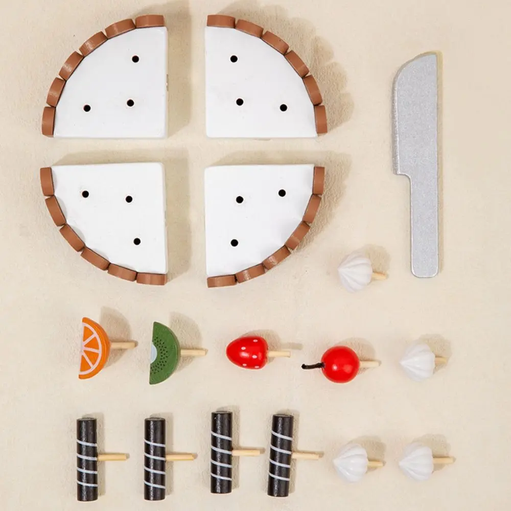 Magnetic Birthday Cake Pretend Toy Interactive Simulation Food Wooden Children Kitchen Toys Play House Cognitive